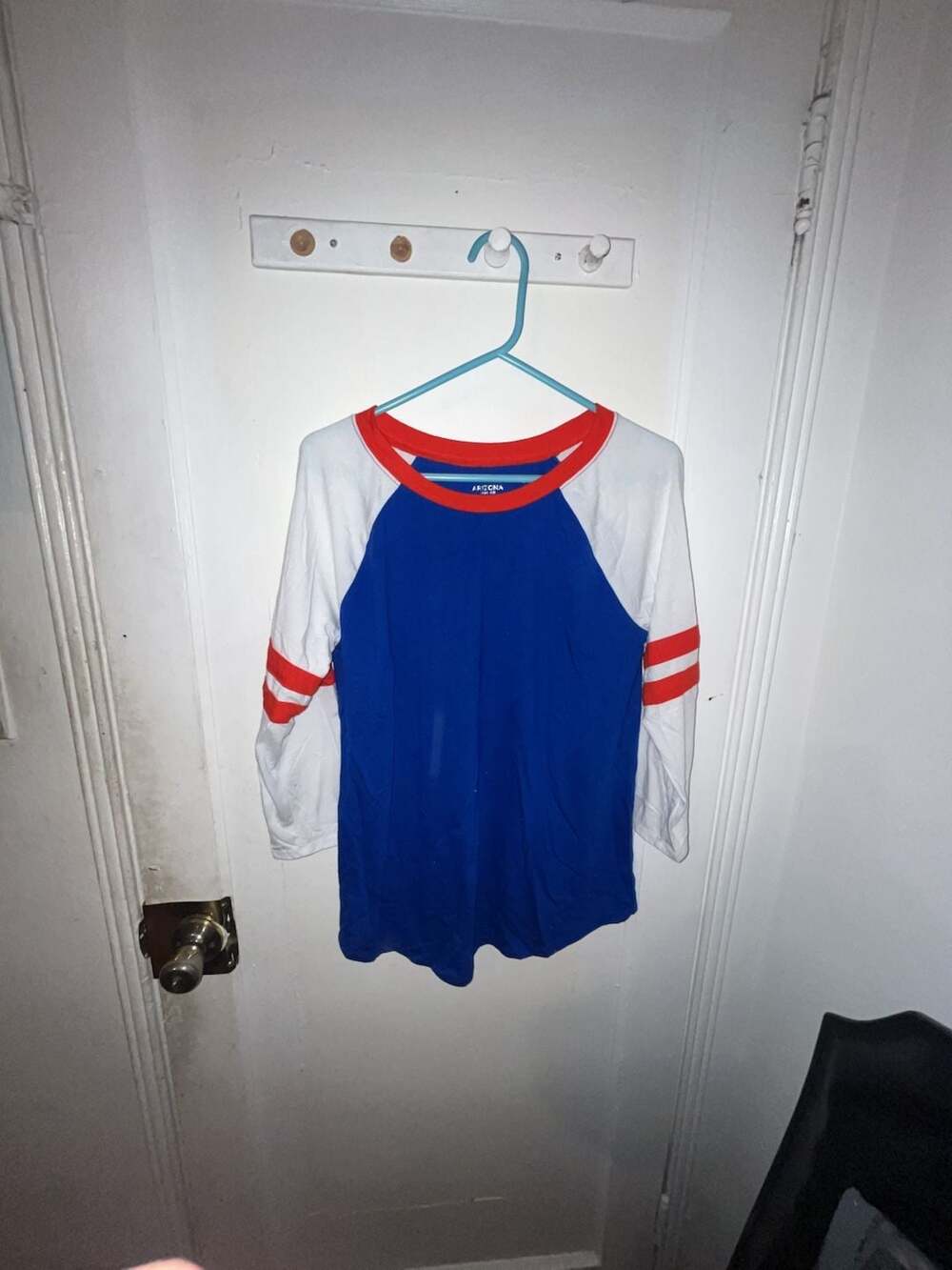 Arizona Jean Co Raglan Baseball Tee Size L Red White Blue